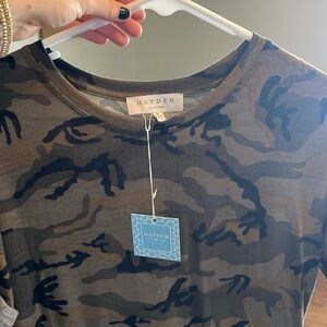 Camo t-shirt dress, never worn, size medium